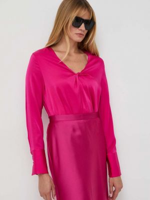 Копринена блуза Boss розово