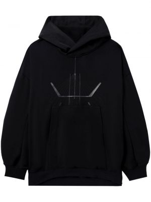 Pamučna hoodie s kapuljačom s printom Julius crna