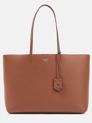 Кожаная сумка шоппер Jimmy Choo, коричневая