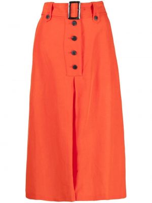 Plisované midi sukně Paul Smith oranžové
