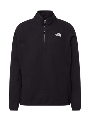Priliehavý sveter s výšivkou na zips The North Face - čierna