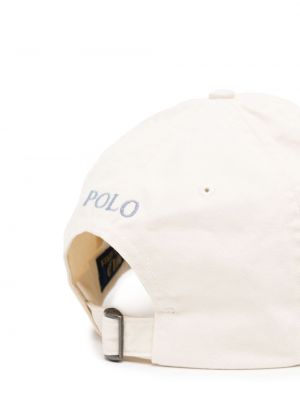 Siuvinėtas medvilninis siuvinėtas kepurė su snapeliu Polo Ralph Lauren mėlyna