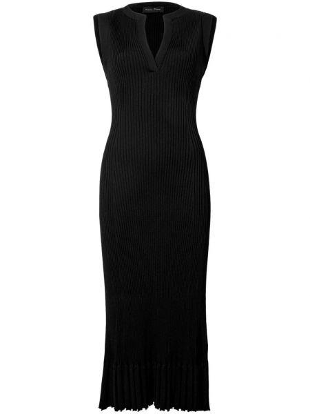 Μίντι φόρεμα με λαιμόκοψη v Proenza Schouler μαύρο