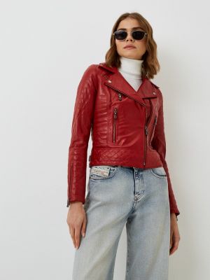 Кожаная куртка Basics & More красная
