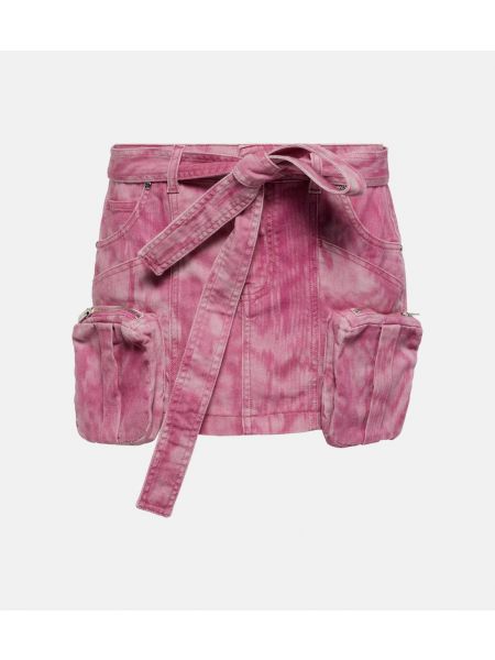 Камуфляжная джинсовая юбка с принтом Blumarine розовая