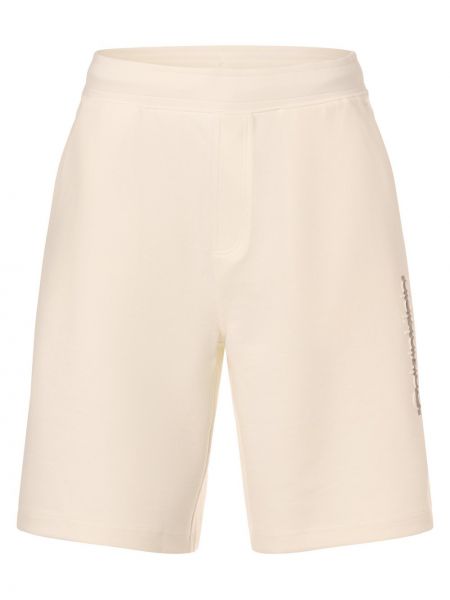Dzianinowe szorty w jednolitym kolorze Calvin Klein białe