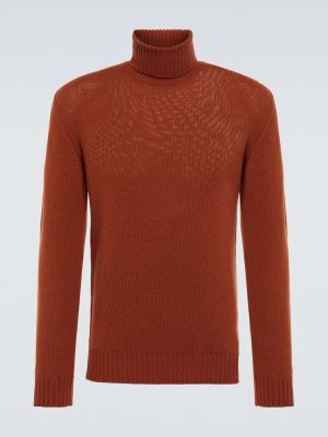 Kašmira džemperis ar augstu apkakli Loro Piana brūns