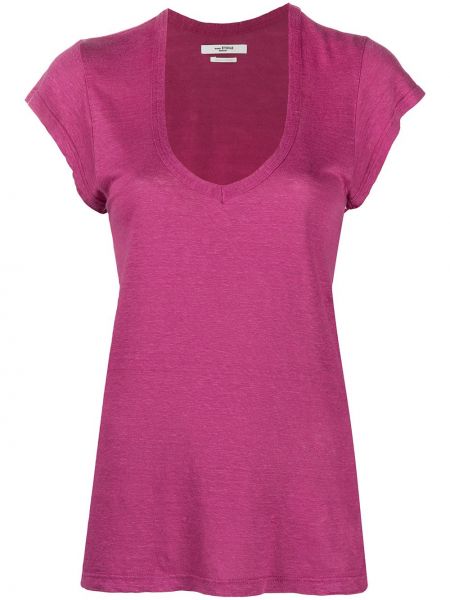 Camiseta con escote v Isabel Marant étoile violeta