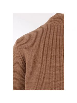 Jersey cuello alto de lana con cuello alto de tela jersey Jw Anderson marrón