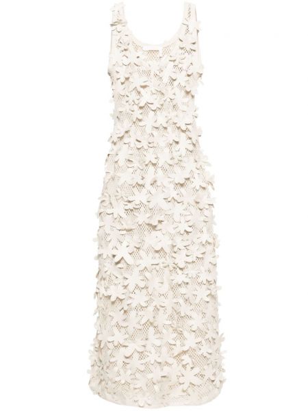 Φλοράλ ίσιο φόρεμα Chloé λευκό