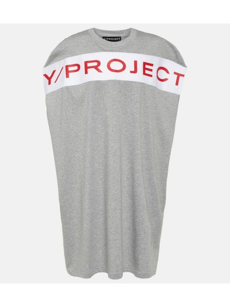 Bavlněné šaty jersey Y/project šedé