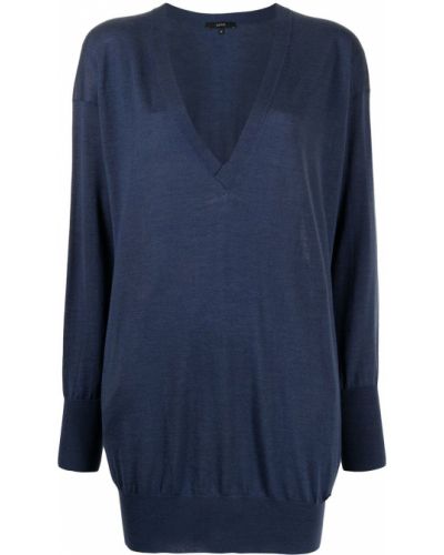 Jersey con escote v de tela jersey Gucci azul