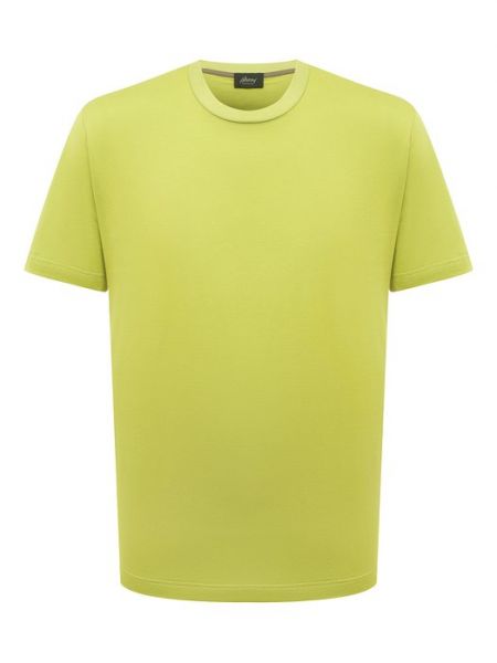 Хлопковая футболка Brioni зеленая