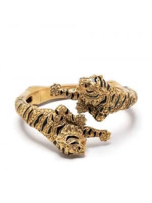 Náramek s tygřím vzorem Roberto Cavalli zlatý