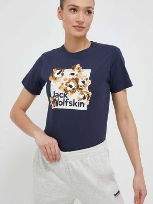 Хлопковая футболка Jack Wolfskin синяя