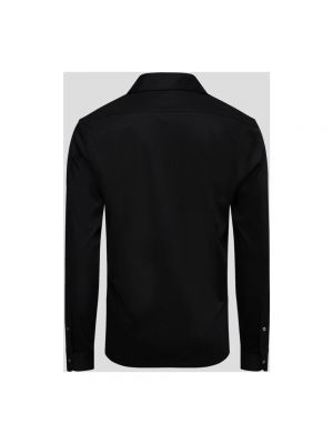 Camisa con botones de tela jersey Van Laack negro
