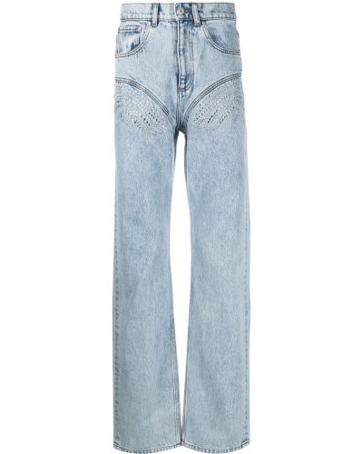 Straight jeans ausgestellt mit kristallen Y/project blau