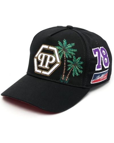 Brodert cap Philipp Plein svart