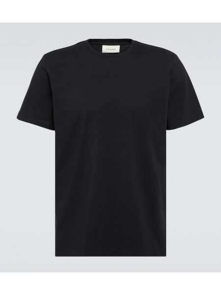 Džerzej bavlnené tričko Frame čierna