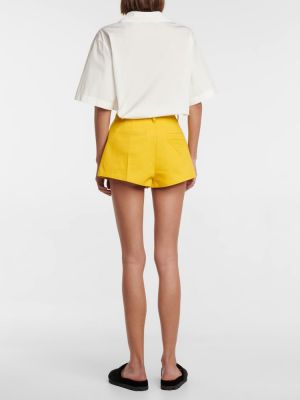 Shorts taille haute en coton Prada jaune