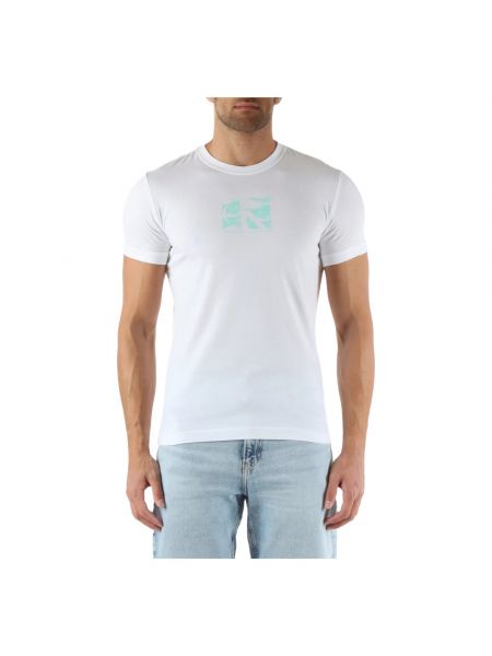 Koszulka bawełniana z nadrukiem Calvin Klein Jeans biała
