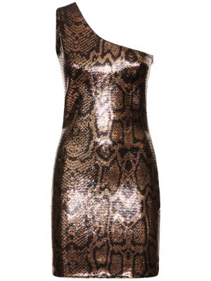 Sukienka mini w wężowy wzór Balenciaga złota