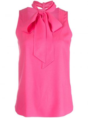 Копринена блуза с панделка Moschino розово