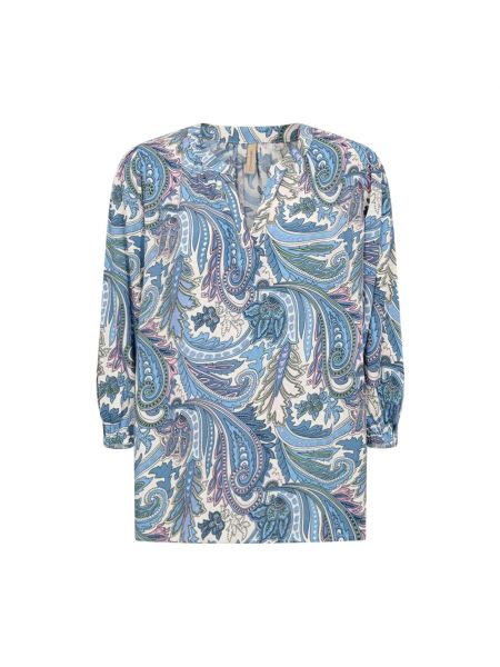 Bluse mit v-ausschnitt mit paisleymuster Soyaconcept blau