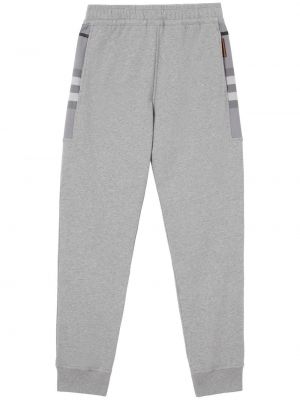 Карирани памучни спортни панталони Burberry сиво