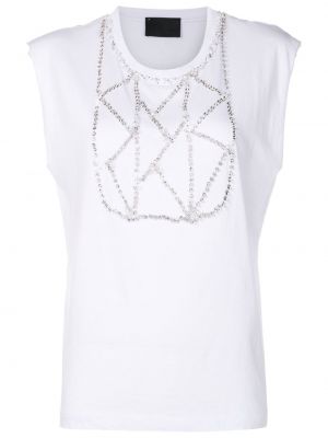 Тениска с кристали Andrea Bogosian бяло