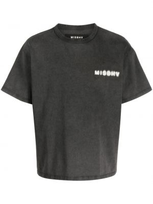 T-shirt en coton à imprimé Misbhv gris