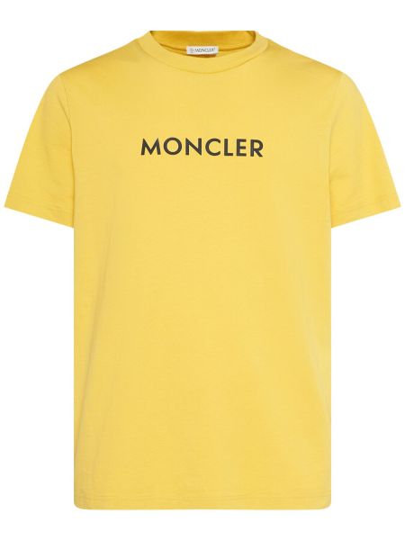 T-shirt i bomull i jersey Moncler gul