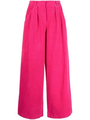 Plisované manšestrové kalhoty relaxed fit Chinti And Parker růžové