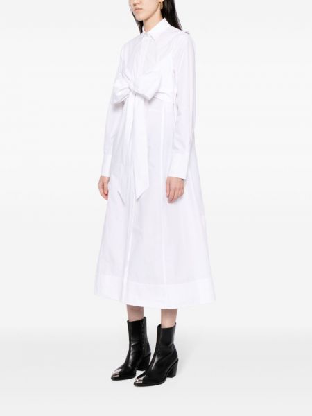 Robe chemise avec noeuds en coton Karl Lagerfeld blanc