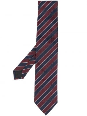 Jedwabny krawat w paski z nadrukiem Zegna