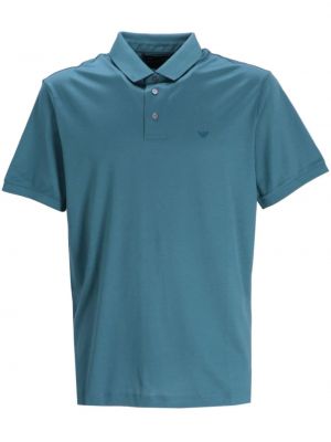 Polo majica s vezom od jersey Emporio Armani plava