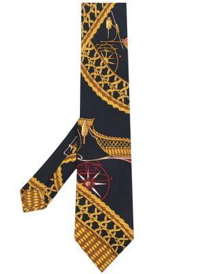 Jedwabne krawat Hermes - сzarny
