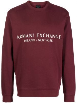 Trykt bomull sweatshirt Armani Exchange rød