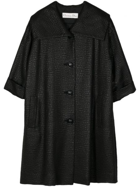 Kožený kabát Christian Dior Pre-owned čierna