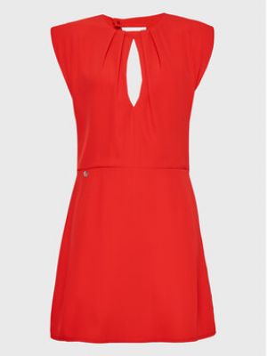 Slim fit koktejlové šaty Kontatto červené