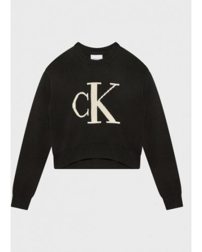 Calvin Klein Jeans Sweater Monogram IG0IG01705 Fekete Relaxed Fit