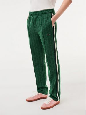 Priliehavé teplákové nohavice Lacoste zelená