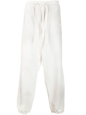 Памучни спортни панталони с принт Guess Usa бяло