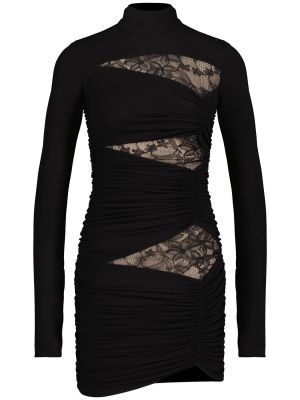 Krajkové viskózové mini šaty jersey Giambattista Valli černé