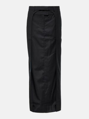Plisovaná vlnená dlhá sukňa Aya Muse čierna