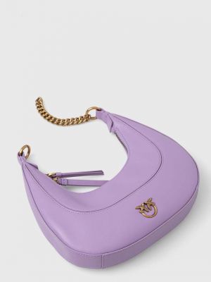 Кожаная сумка шоппер Pinko фиолетовая
