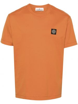 Памучна тениска Stone Island оранжево