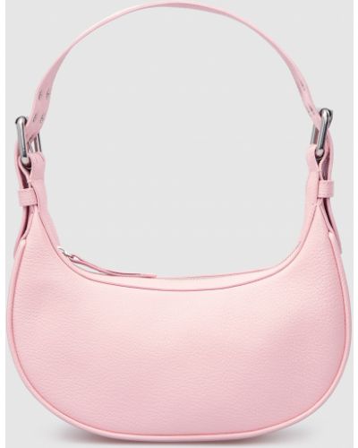 Шкіряна сумка хобо By Far, рожева