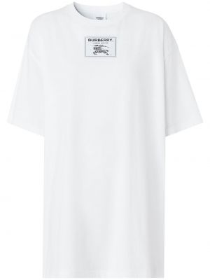 Kokvilnas t-krekls Burberry balts