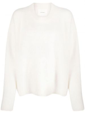 Кашмирен пуловер с кръгло деколте Lisa Yang бяло